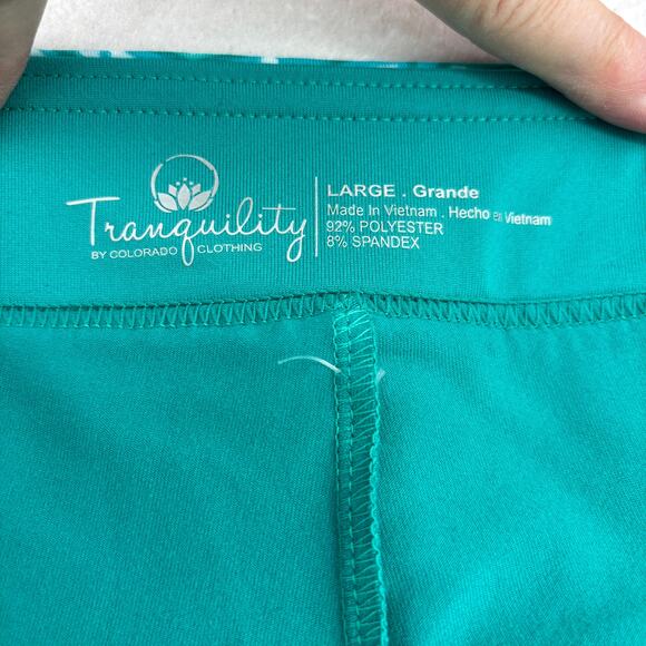 Tranquility Skort Size L Aqua Print Built in Shorts Pull On Colorado Clothing - Picture 2 of 7